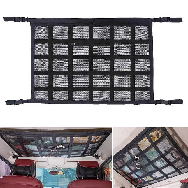 Universal Car Ceiling Storage Net Car Roof Cargo Net Mesh Storage Bag Campervan