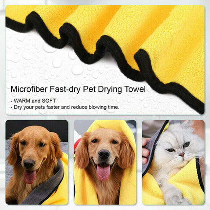 3pcs Pet Drying Towel Ultra-absorbent Water Dog Cat Bath Microfiber Clean Soft Cloth