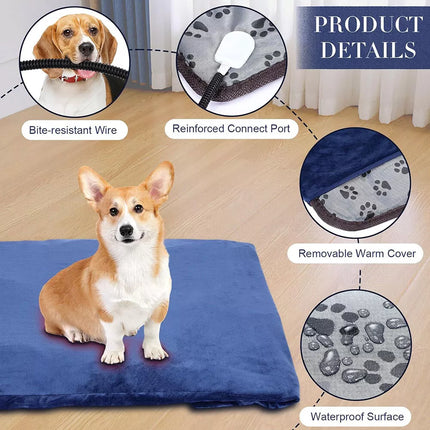 Pet Dog Cat Bunny Electric Heat Heated Heating Heater Pad Mat Blanket Bed