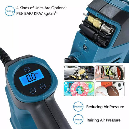 For Makita 18V Cordless Car Tyre Inflator Pump Air Compressor Battery Charger