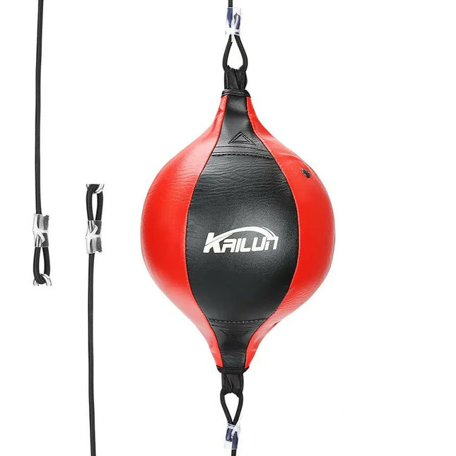 Speed Ball Boxing Floor to Ceiling PU Double End Punching Training Bag Black Red