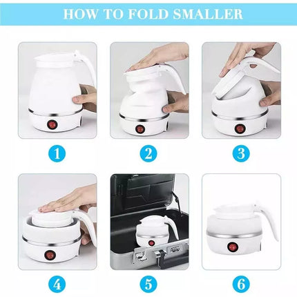 600ml Folding Electric Water Kettle Silicone Collapsible Kettle AU Plug Tea Pot