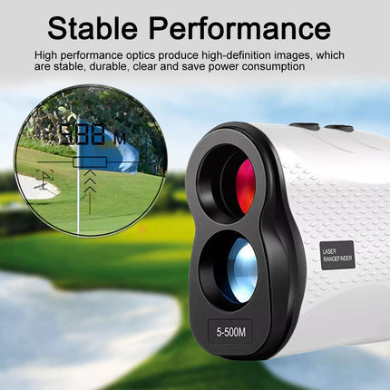 Golf Laser Range Finder Hunting Rangefinder Flagpole Distance Height Speed 500M White