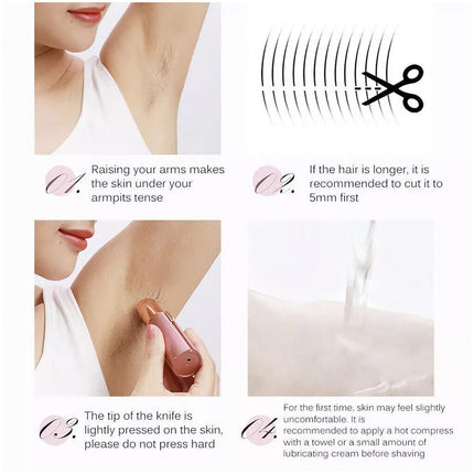 Women Facial Electric Shaver Trimmer Body Face Leg Armpit Hair Remover Painless