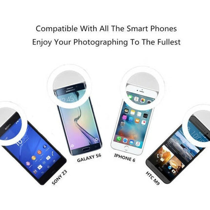 Clip on Selfie LED Flash Fill Light Camera Portable Rechargeable Ring