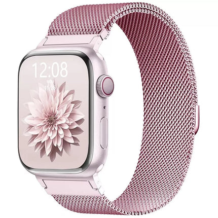 STEXX Apple Watch Band Series 7 SE 6 5 4 3 2 Magnetic Stainless Steel Rose Pink