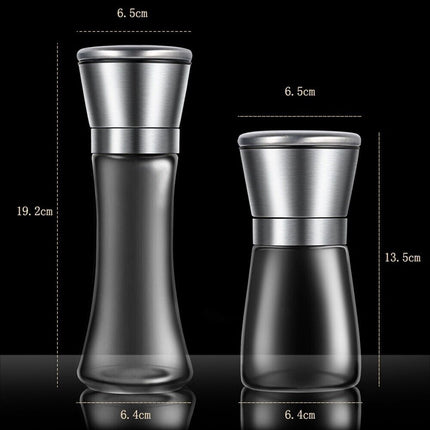 Large 2x Stainless Steel Salt and Pepper Grinder Manual Ceramic Mills Glass Kitchen