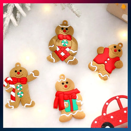12PCs Gingerbread Man Christmas Tree Hanging Pendant Gift Tree Decor Ornament Set3