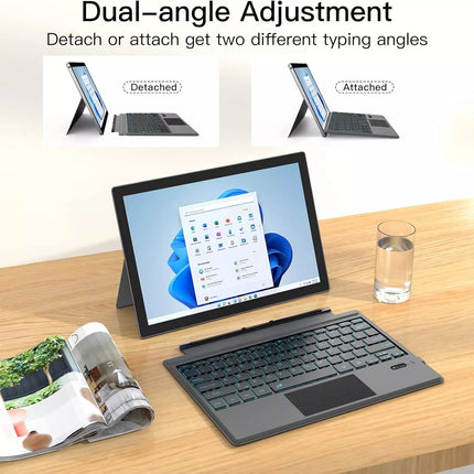 Bluetooth Keyboard Backlit Wireless Touchpad For Microsoft Surface Pro 3/4/5/6/7