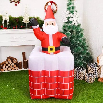 Inflatable Rise and Fall Santa Claus Decoration Christmas Built-In LED Lights
