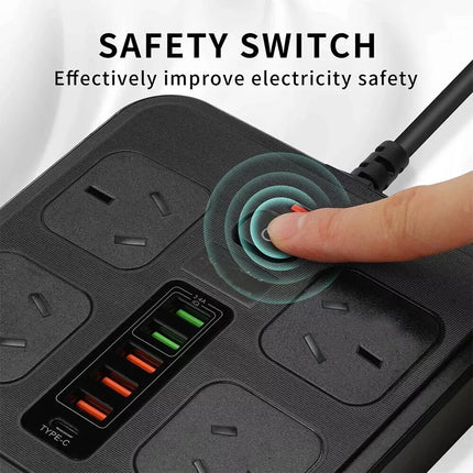 Surge Protector Power Board 4 Outlets USB A C Port Individual Switch Power Strip