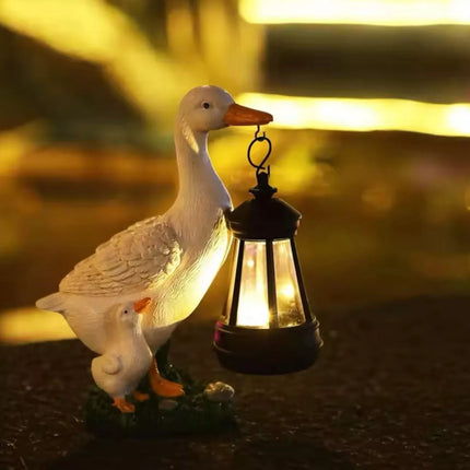 Solar Duck Lantern String Lights Waterproof LED Outdoor Decor for Patio Garden