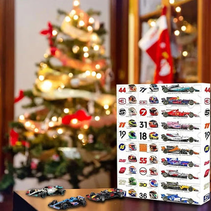 2025 Christmas Advent Calendar 24 Days Countdown Pull-Back F1 Racing Car Toys