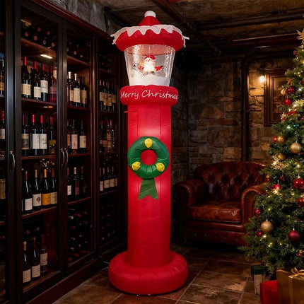 Christmas Inflatables Outdoor Decorations Magical Snow Blowing Door Lighthouse