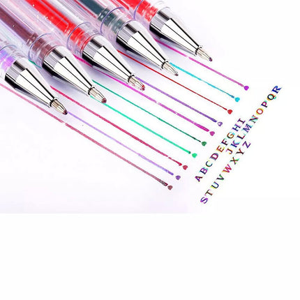100x Premium Glitter Gel Pens Metallic Neon Ink Craft Adult Colouring Draw Set
