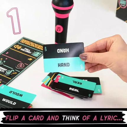Exciting Grab the Mic Family Karaoke Board Game Lyric Cards Birthday Party