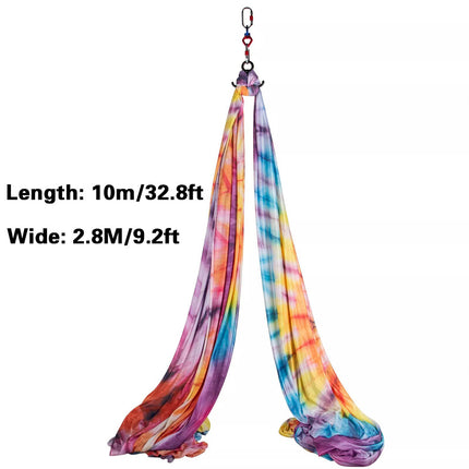 Aerial Silks Yoga Swing Kit 10x2.8M Anti-gravity Fitness Gym Flying Dance