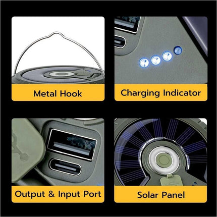 Extractable 10m Solar LED Camping String Lights Tent Garden Warm & Coloured