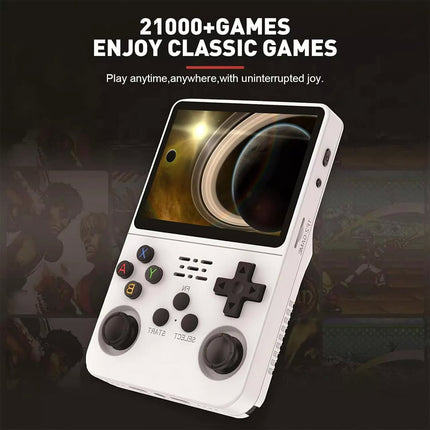 R36S Retro Handheld Video Game Console 3.5 Inch IPS Screen 128Gb White