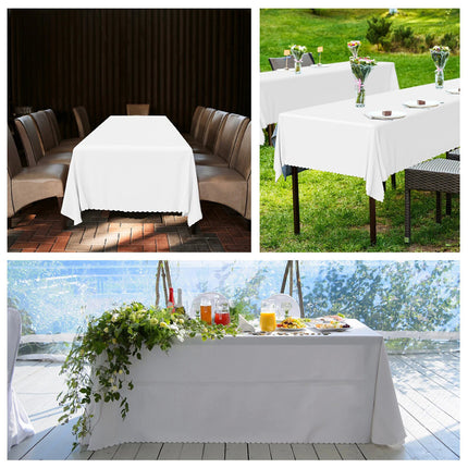 Large Full Fitted Rectangle Table Cloth Polyester Table Cover Wedding Party Home