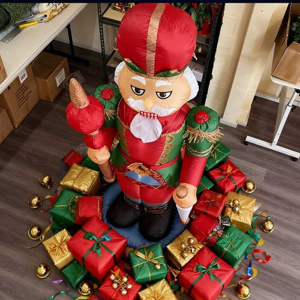 Christmas Inflatable Nutcracker Giant Lighted Interior Decoration Built in Fan