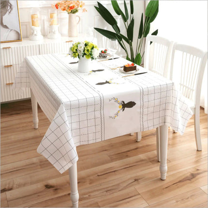 Deer Rectangle Table Cloth Water Stain Resistant PEVA Party Tablecloth Desk Cover Mat