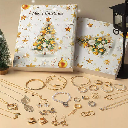 Christmas Advent Calendar Jewelry For Girls 24 Days Xmas Countdown Calendar