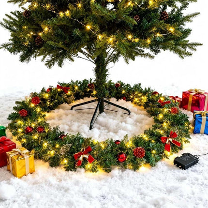 9Ft Pre-Lit Christmas Garland Festive Artificial Decoration with LED Lights