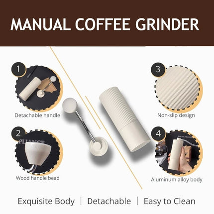 Pour Over Coffee Maker Gift Set Manual Grinder Portable Kettle Hand Bean Filter