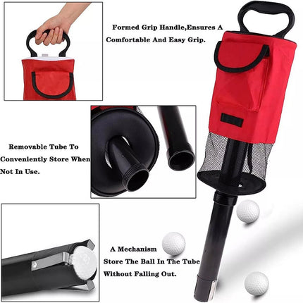 Golf Mesh Ball Pickup Tube Golf Accessories Portable Golf Ball Retriever Tool