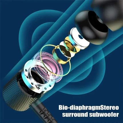 Wireless Bluetooth Neckband Headphones Earbuds Earphone Mic Headset For Mobile