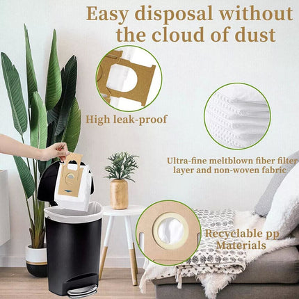 12Pcs Dust Bags For Ecovacs Deebot T9, T9+, T9 AIVI,T9 Plus Robot Vacuum Cleaner