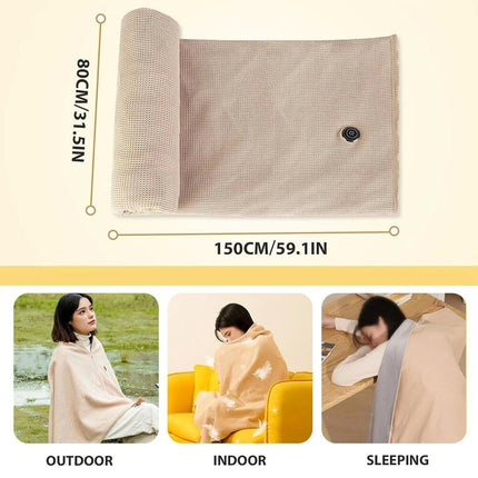 Electric Heated Throw Blanket USB Warm Poncho Wrap Blanket Portable heated Shawl