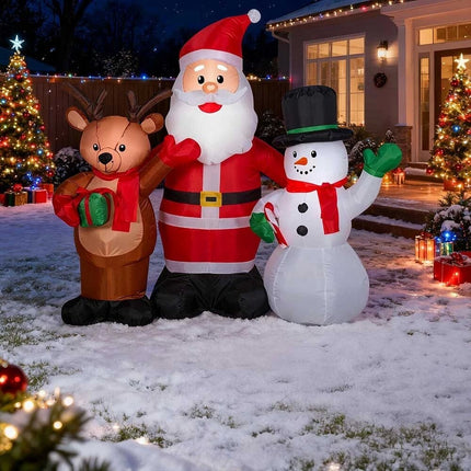 Inflatable Christmas Santa Claus Snowman Reindeer With LED lights decoration Set