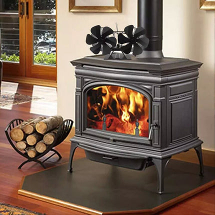 12 Blade Stove Top Fan Eco Heat Powered Wood Burning Log Fire Burner Stove Fan