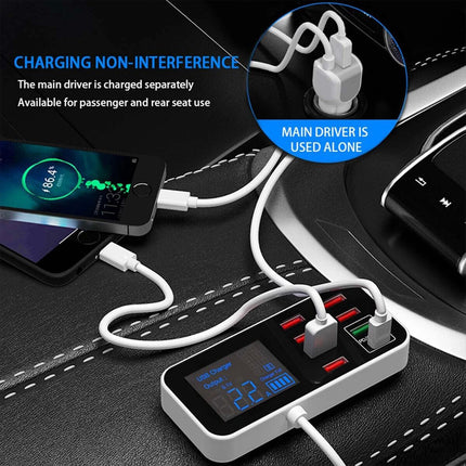 12V 24V 8 Port Multi USB C Car Charger Type-C PD QC3.0 Fast Charging Station