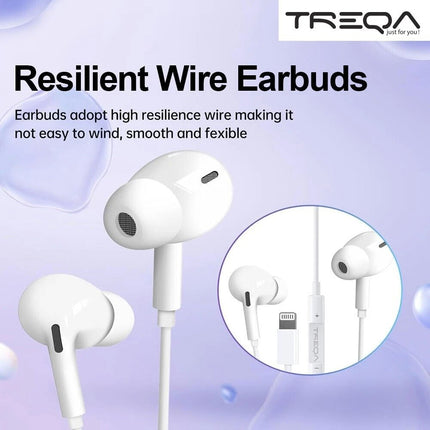 TREQA Earphone For iPhone 14 13 12 11 SE Pro Max Wired in-Ear Earbuds Headphones