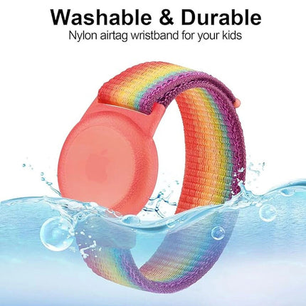 3Packs Apple AirTag Case Wristband Protective Cover Colorful & Rainbow & Grey