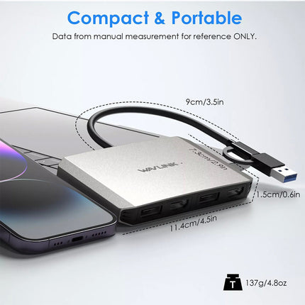 USB 3.0/USB C to DisplayPort/HDMI Adapter DisplayLink Dual 5K@60Hz Monitor Hub