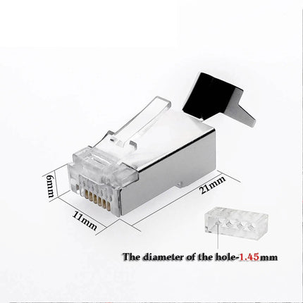 100Pcs Of RJ45 Cat7 & Cat6A No-Pass Through Connectors RJ45 Modular Plug 50UM