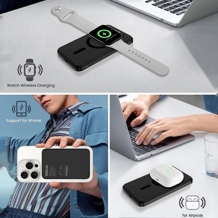 5000Mah Wireless Charger Power Bank Fast Charging USB C Magnetic for iPhone 16