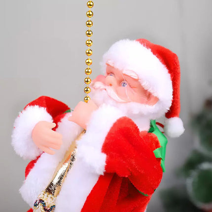 Electric Christmas Santa Claus Climbing Rope Ladder Musical Toy Xmas Gift Decors