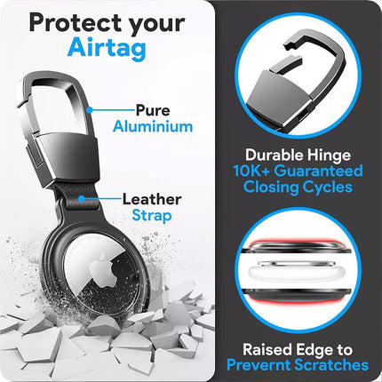 4 Pcs For Apple AirTag Heavy Duty Metal Magnetic Case Air Tag Shell Shockproof Cover