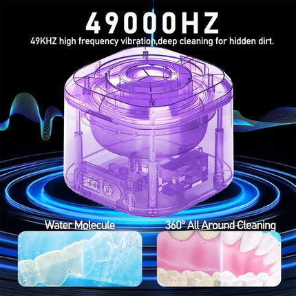Dental Ultrasonic Retainer Cleaner - 49kHz Ultrasonic Pod for Denture Jewelry