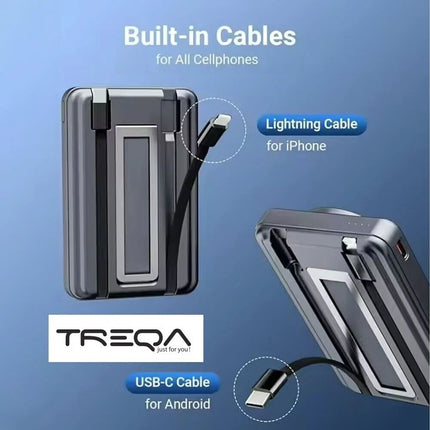 Black 10000mAh Power Magnetic Bank Wireless Charging Portable Charger for iphone