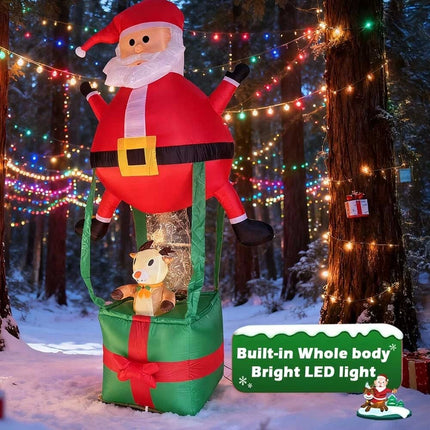 9ft Inflatable Christmas Santa Claus Hot Air Balloon Reindeer Xmas Decorations