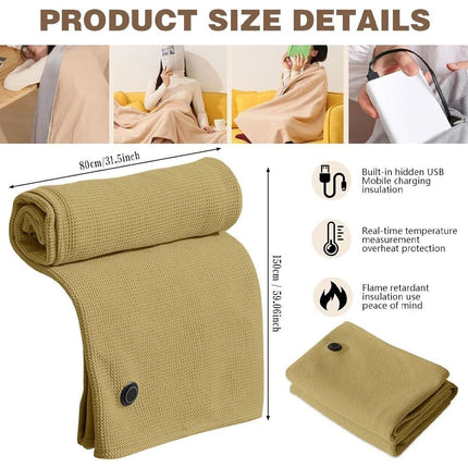 Electric Heated Throw Blanket USB Warm Poncho Wrap Blanket Portable heated Shawl