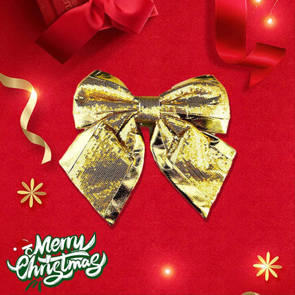 Gold Large Christmas Tree Bow Tie Xmas Party Decoration Decor Craft Wedding Ornament
