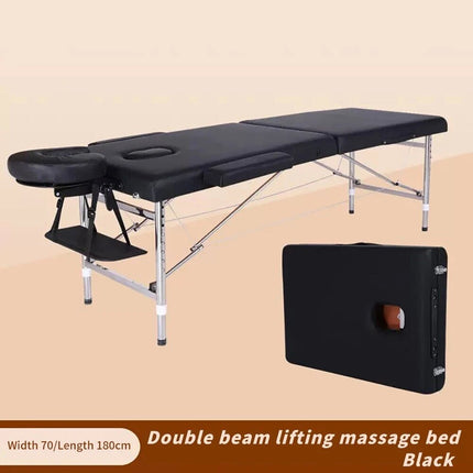Black Portable Folding Massage Table Bed Beauty Acupuncture Spa Chair Adjustable 180cm