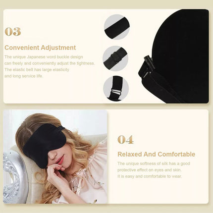 100% Pure Silk Sleeping Eye Mask Sleep Soft Blindfold Lights Out Travel Relax